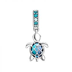 Charm femme pandora pendant tortue de mer en verre de murano argent 925/1000 - accueil - edora - 0