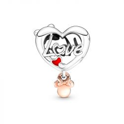 Charm femme pandora disney coeur maman minnie argent 925/1000 et doré rose 14 carats - accueil - edora - 1