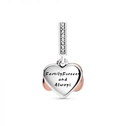 Charm femme pandora pendant cŒur infini scintillant argent 925/1000 doré rose 14 carats - accueil - edora - 2