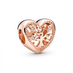 Charm femme pandora cŒur arbre de vie ajourÉ doré rose 14 carats - accueil - edora - 0