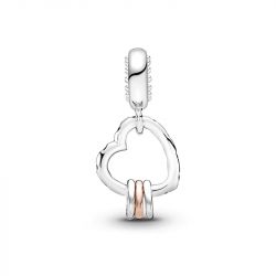 Charm femme pandora cŒur rempli de cŒurs argent 925/1000 doré rose 14 carats - accueil - edora - 2