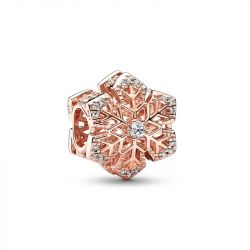 Charm femme pandora festif flocon de neige doré rose 14 carats - accueil - edora - 0