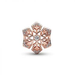 Charm femme pandora festif flocon de neige doré rose 14 carats - accueil - edora - 1