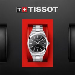 Montre homme automatique tissot gentleman powermatic 80 silicium  acier argenté t1274071105100 - montres-homme - edora - 2