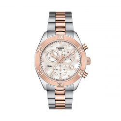 Montre chronographe femme tissot pr 100 sport chic acier inoxydable 316l bicolore t1019172211600 - montres-femme - edora - 0