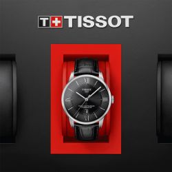 Montre automatique homme tissot chemin des tourelles powermatic 80 cuir noir t0994071605800 - montres-homme - edora - 1