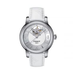 Montre femme automatique tissot lady heart powermatic 80  cuir blanc t0502071711704 - montres-femme - edora - 0