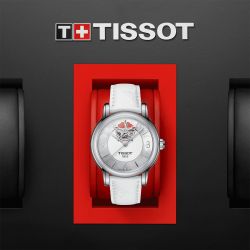 Montre femme automatique tissot lady heart powermatic 80  cuir blanc t0502071711704 - montres-femme - edora - 1