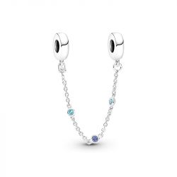 Charm femme pandora chaÎne de confort triple pierre bleue argent 925/1000 - accueil - edora - 0