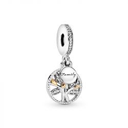 Charm femme pandora pendentif arbre de vie scintillant argent 925/1000 et doré 14 carats - accueil - edora - 0