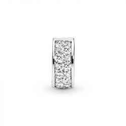 Charm femme pandora clip pavÉ transparent argent 925/1000 - accueil - edora - 1