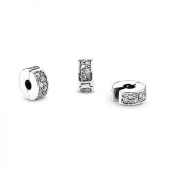 Charm femme pandora clip pavÉ transparent argent 925/1000 - accueil - edora - 3