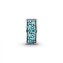 Charm femme pandora clip pavÉ bleu-vert argent 925/1000 - accueil - edora - 1