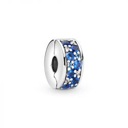 Charm femme pandora clip pavÉ bleu argent 925/1000 - accueil - edora - 0