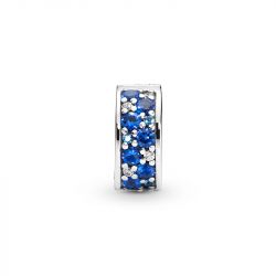 Charm femme pandora clip pavÉ bleu argent 925/1000 - accueil - edora - 1