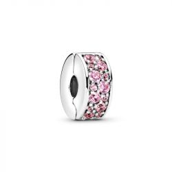 Charm femme pandora clip pavÉ rose argent 925/1000 - accueil - edora - 0