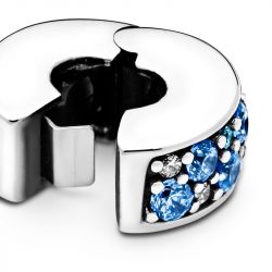 Charm femme pandora clip pavÉ bleu argent 925/1000 - accueil - edora - 3