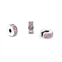 Charm femme pandora clip pavÉ rose argent 925/1000 - accueil - edora - 4