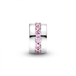 Charm femme pandora clip rangÉe scintillante rose argent 925/1000 - accueil - edora - 1