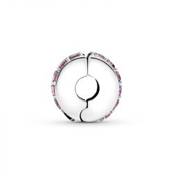 Charm femme pandora clip rangÉe scintillante rose argent 925/1000 - accueil - edora - 2