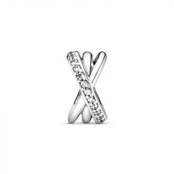 Charm femme pandora espaceur scintillant & lignes argent 925/1000 - accueil - edora - 1