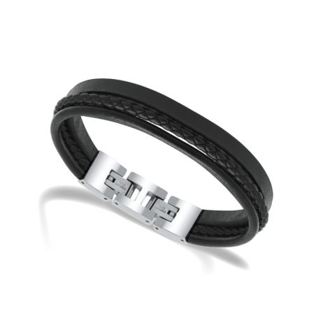 Bracelet or & argent, bracelet plaqué or, bracelet cuir & tissu (16) - bracelets-homme - edora - 2