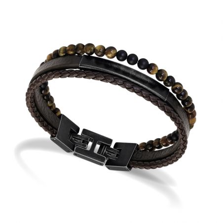 Bracelet or & argent, bracelet plaqué or, bracelet cuir & tissu (17) - bracelets-homme - edora - 2