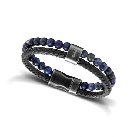 Bracelet or & argent, bracelet plaqué or, bracelet cuir & tissu (19) - bracelets-homme - edora - 2