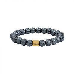 Bracelet Homme 21CM SCOOTER Hématite Grise Foncée