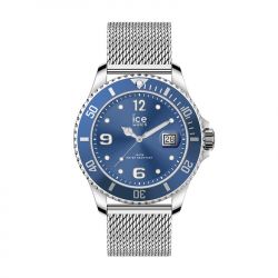 Montre homme ice watch steel bleu acier argenté - analogiques - edora - 0