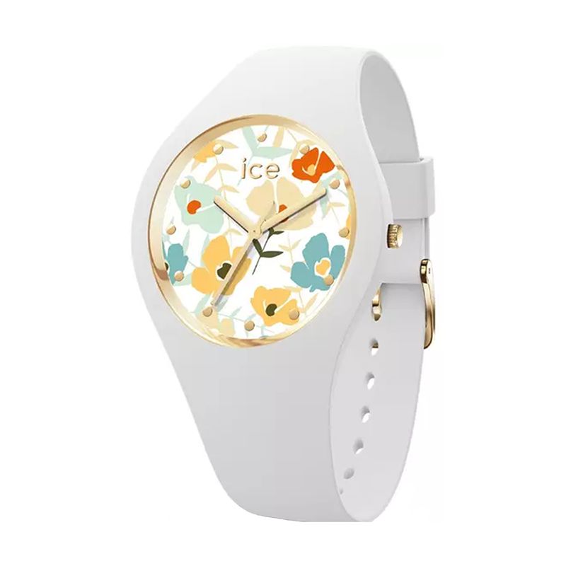 Montre femme s ice watch flower pastel silicone blanc