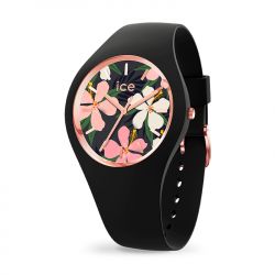 Montre femme s ice watch flower china rose silicone noir - analogiques - edora - 0