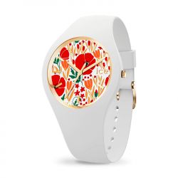 Montre femme s ice watch flower poppy fields silicone blanc - analogiques - edora - 0