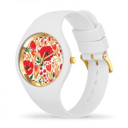 Montre femme s ice watch flower poppy fields silicone blanc - analogiques - edora - 1