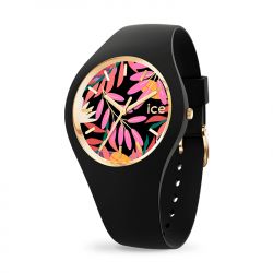 Montre femme m ice watch flower leavers silicone noir - analogiques - edora - 0