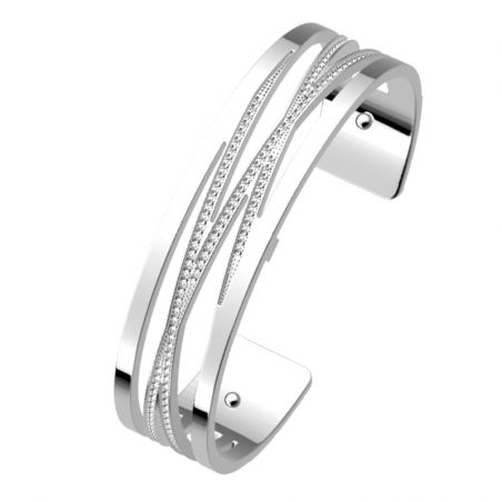 Bracelet or & argent, bracelet plaqué or, bracelet cuir & tissu (17) - manchettes - edora - 2