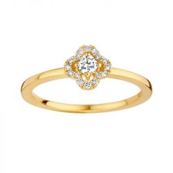 Bague solitaire femme one more salina or jaune 750/1000 avec diamant - bagues-femmes - edora - 0