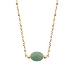 Collier femme edora collection harmony plaqué or quartzite vert - plus-de-colliers-femmes - edora - 0