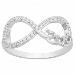 Bague femme coeurs infini EDORA ARGENT 925/1000 et Oxydes