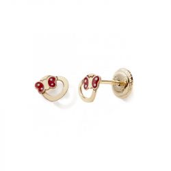 Boucles D Oreilles Enfant Puces Edora Collection Essential C Ur Papillon Or Jaune