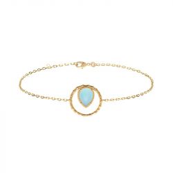 Bracelet femme edora collection harmony plaqué or agate bleue - bracelets-femme - edora - 0