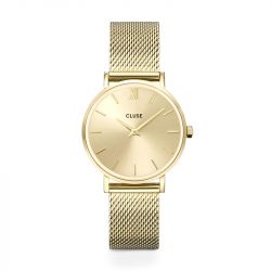 Montre femme cluse minuit mesh acier doré - analogiques - edora - 0