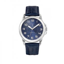 Montre homme certus cuir bleu - analogiques - edora - 0