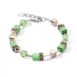 Bracelet femme coeur de lion geocube® iconic monochrome vert acier inoxydable - bracelets-femme - edora - 0