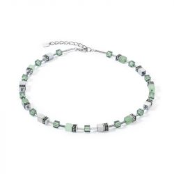 Collier femme cŒur de lion geocube® iconic precious vert acier inoxydable - plus-de-colliers-femmes - edora - 0