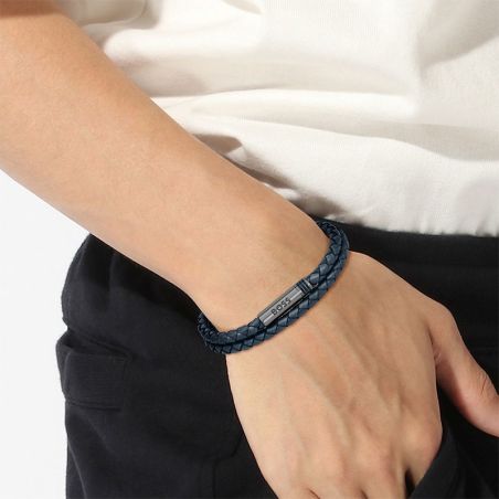 Bracelet or & argent, bracelet plaqué or, bracelet cuir & tissu (8) - bracelets-homme - edora - 2