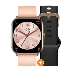 Montre connectée femme ice watch smart 1.0 rose-gold silicone rose et silicone noir - connectees - edora - 0