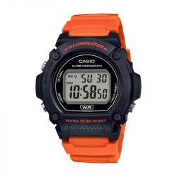 Montre homme digitale casio timeless résine orange w-219h-4avef - digitales - edora - 0