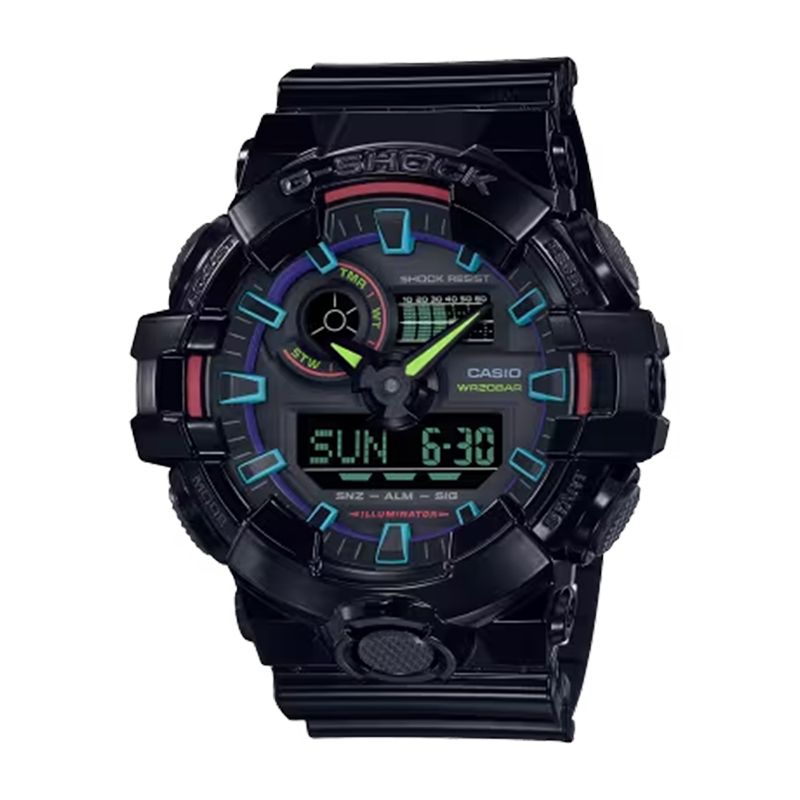 Montre homme digitale analogique casio g shock r sine noire