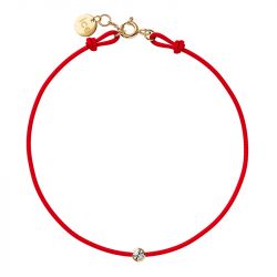 Bracelet femme ice diamond cord m cordon rouge diamant - plus-de-bracelets-femmes - edora - 0